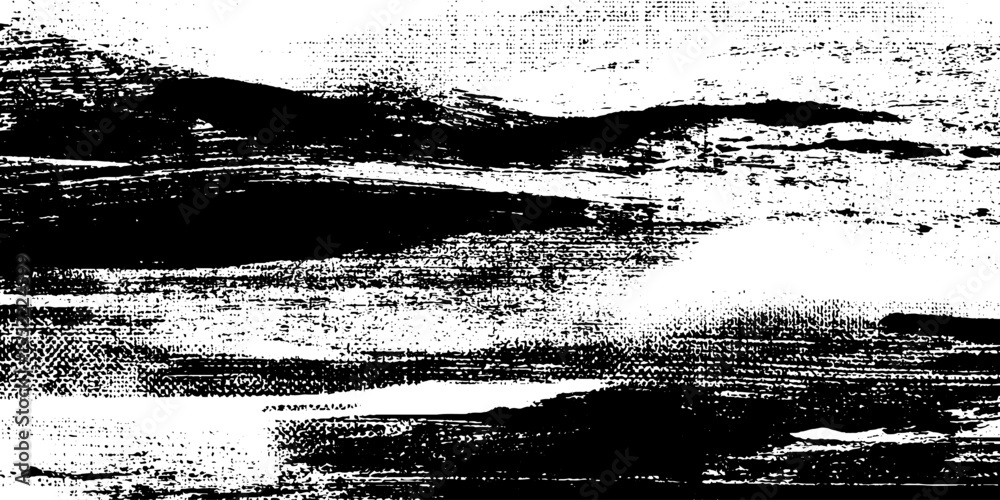 Poster seamless grunge banner with halftone smudge effect for design and overlay