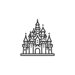 Fototapeta premium Iconic Castle Outline: Whimsical Architecture, Fantasy Landmark, Minimalist Design