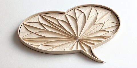 Wooden Speech Bubble Art Layered Paper Leaves Design, Craft , Sculpture