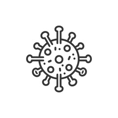 Obraz premium Coronavirus Line Icon: Detailed Vector Illustration of COVID-19 Structure