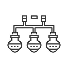 Obraz premium Minimalist Icon of Three Connected Chemical Flasks for Experimentation