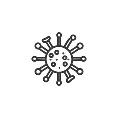 Obraz premium Line Art Illustration of a Coronavirus Cell on White Background