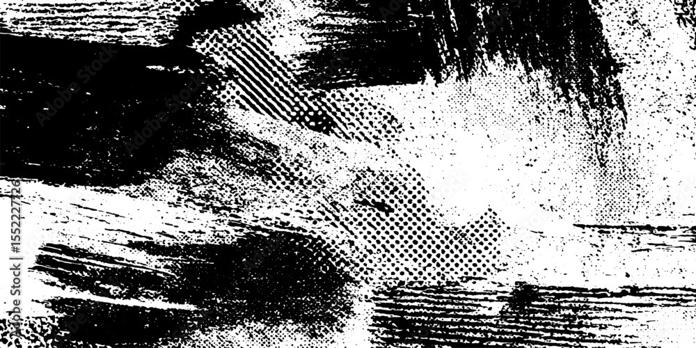 Poster seamless photocopy zine border with dirty halftone effect for artistic design