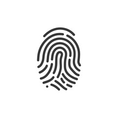 Minimalist Fingerprint Icon: Security, Identity, and Unique Identification Symbol