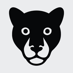 Silhouette jaguar head simple minimalist logo design vector illustration