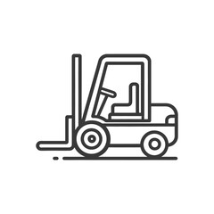 Minimalist Forklift Icon: Bold Outline, Industrial Equipment, Vector Illustration