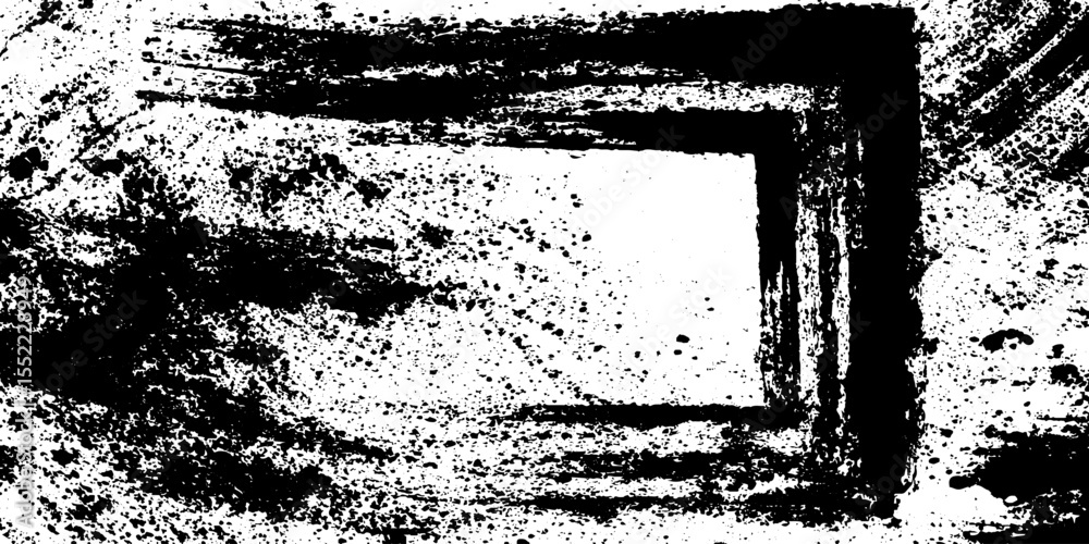 Poster Grungy rectangular sticker design with ripped border for edgy visual projects