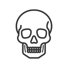 Fototapeta premium Minimalist Skull Icon: Bold Outline on White Background, Vector Illustration