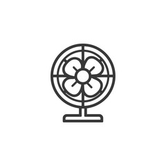 Obraz premium Minimalist Line Art: Classic Electric Fan Icon on White Background