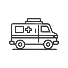 Minimalist Ambulance Icon: Bold Outline, Emergency Vehicle Symbol
