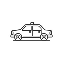 Obraz premium Minimalist Taxi Icon: Clean Line Art Illustration on White Background