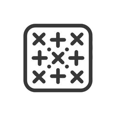 Obraz premium Tic-Tac-Toe Board Icon: Simple Grid with Crosses and Dots