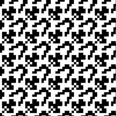 Geometric houndstooth black and white seamless pattern with pied-de-poule ornament. Monochrome graphic design. Modern minimalist stylish squared background. Vector chequered motif for fabric, textile.