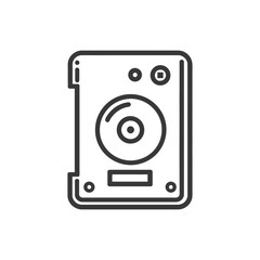 Fototapeta premium Minimalist Line Art: Vintage Turntable Icon on White Background