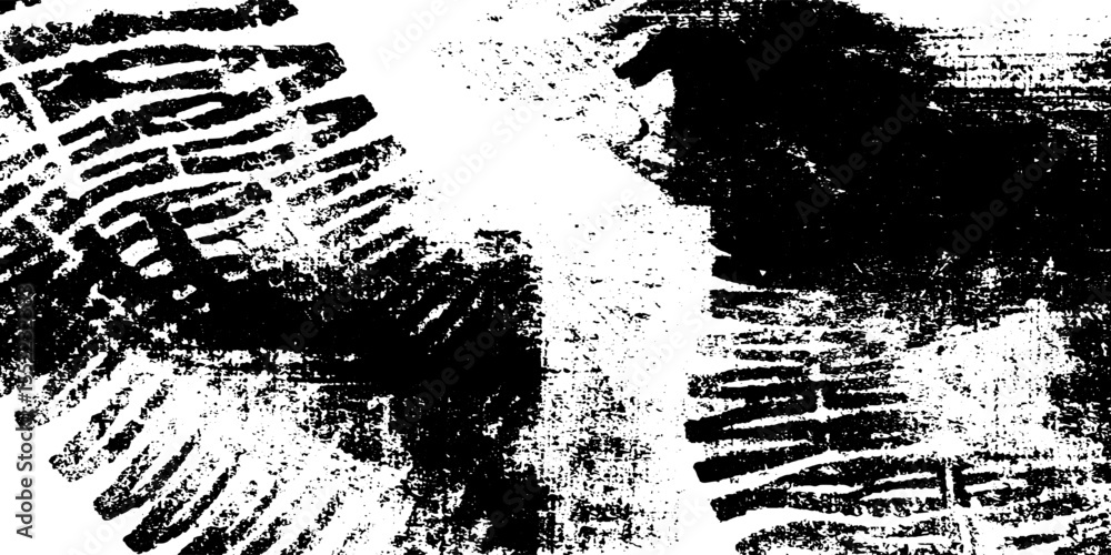 Aufkleber Seamless shoe print texture with mud and track pattern for grunge design