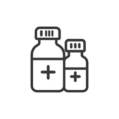 Obraz premium Minimalist Medicine Bottles Icon: Black Outline on White Background