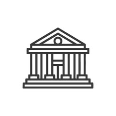 Minimalist Bank Icon: Classic Greek Architecture with Bold Lines