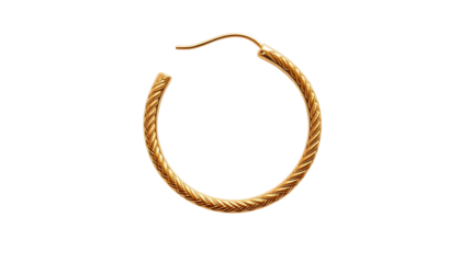 Photo of gold hoop isolated on transparent background