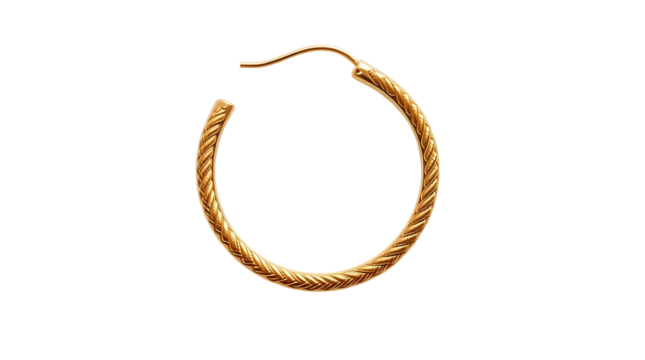 Photo of gold hoop isolated on transparent background
