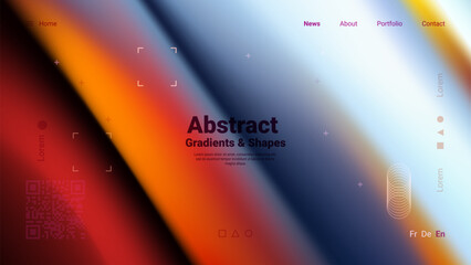 Dynamic gradient colors blend seamlessly, showcasing an explosion of hues on a modern digital interface. The composition features abstract shapes that enhance the texture.