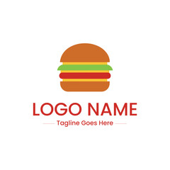 Vector art of burger logo design isolated on white background