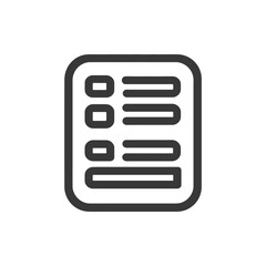 Fototapeta premium Minimalist Checklist Icon: Rounded Rectangle with Checkboxes and Lines