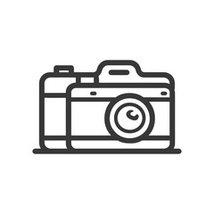 Minimalist Camera Icon: Bold Outline, Photography Symbolism, Modern Design