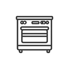Fototapeta premium Modern Oven Icon: Sleek Kitchen Appliance Outline Design