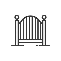 Minimalist Gate Icon: Dark Gray Outline on White Background