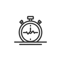 Obraz premium Stopwatch with Heartbeat Line: Time and Health Concept Icon