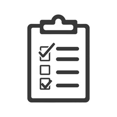 Checklist Icon with Tick Marks and Blank Spaces, Dark Gray