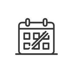 Crossed-Out Calendar Icon: Deadline, Cancellation, or Event Postponement Symbol