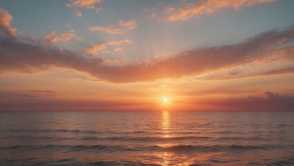 Obraz premium Sunset Sky Vertical Background, Evening Landscape Golden Color Warm Sea Sunshine And Bright Sunny, Dusk Nobody