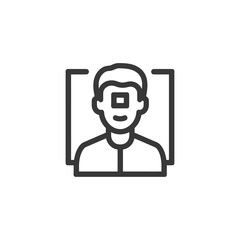 Facial Recognition Scan: Modern Biometric Security System Icon