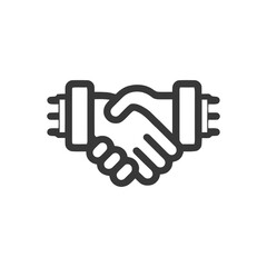 Bold Handshake Icon: Symbolizing Agreement, Partnership, and Collaboration in Business