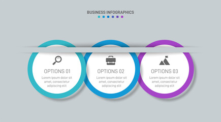 Horizontal progress bar featuring 3 arrow-shaped elements, symbolizing three six stages of business strategy and progression. Clean timeline infographic design template. Vector for presentation