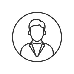 Obraz premium Minimalist Man Icon: Faceless Figure in Circle Outline