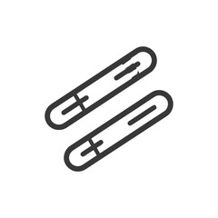 Obraz premium Minimalist Icon of Two Capsules, Pharmaceutical Concept, Black Outline on White