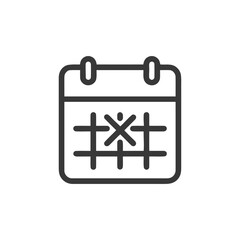 Obraz premium Calendar Icon with Marked Date, Minimalist Line Art Style