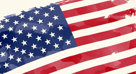 Fototapeta premium American flag waving on a grunge background showing patriotic national pride