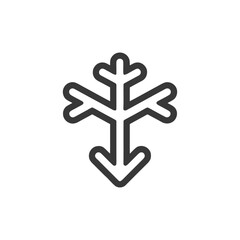 Obraz premium Minimalist Glyph: Abstract Black Snowflake Icon on White Background