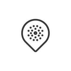 Fototapeta premium Location Pin with Concentric Circles, Minimalist Vector Icon Design