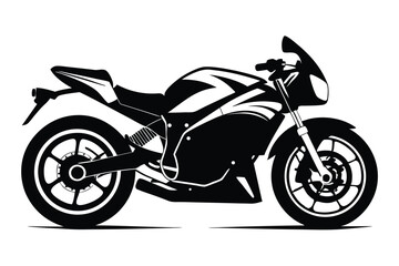 Obraz premium Sleek Black Motorcycle Illustration Featuring a Detailed Design and Racing Style Aesthetic