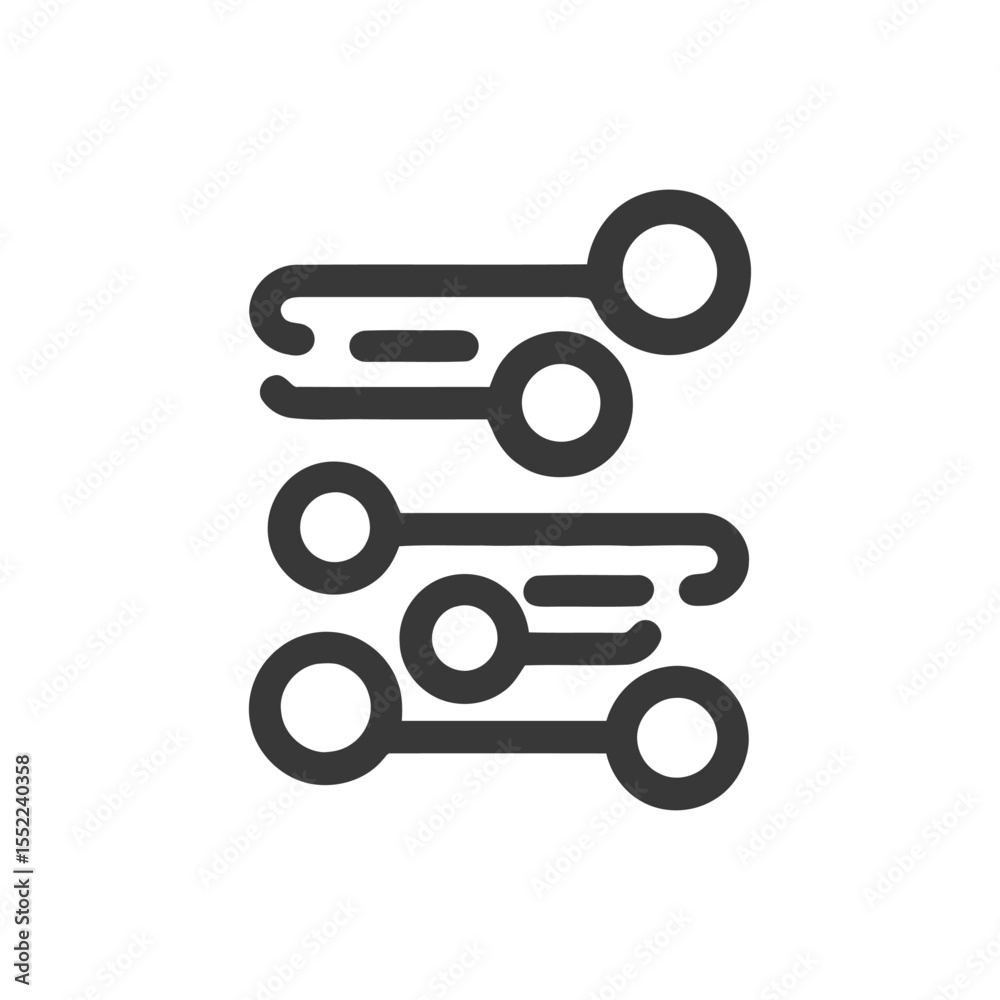 Poster abstract circuit board design with connected nodes and lines on white background