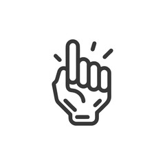 Obraz premium Hand with Index Finger Pointing Up, Idea Icon, Black Outline