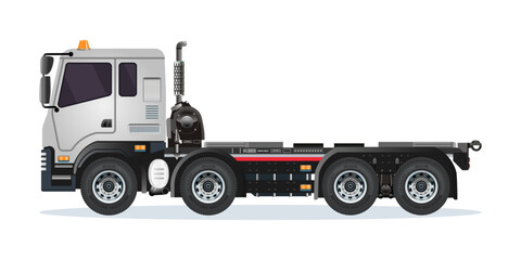 Heavy Truck Trailer cargo without container box vector illustration