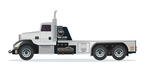 Semi Truck Trailer cargo without container box vector illustration