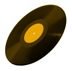 One color vinyl record on white background