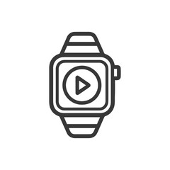 Smartwatch with Play Icon: Modern Technology and Entertainment Concept