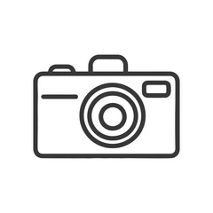 Minimalist Camera Icon: Bold Outline, Photography Symbol, Modern Design